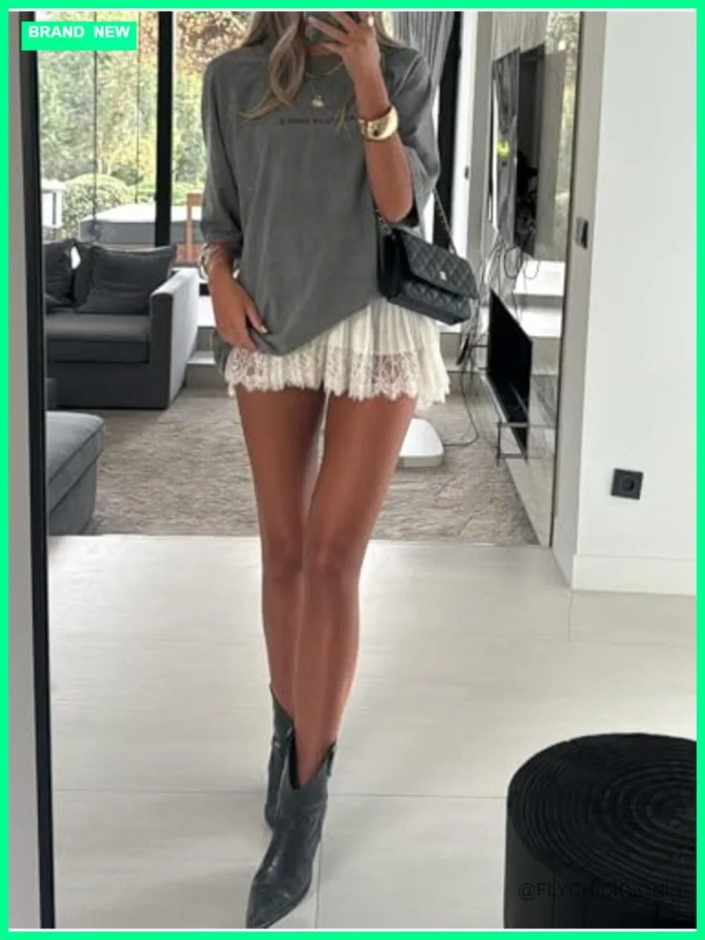 Lace Half Slip Skirt Elastic Low Waist Ruffle Pleated Underskirt Layered Flowy